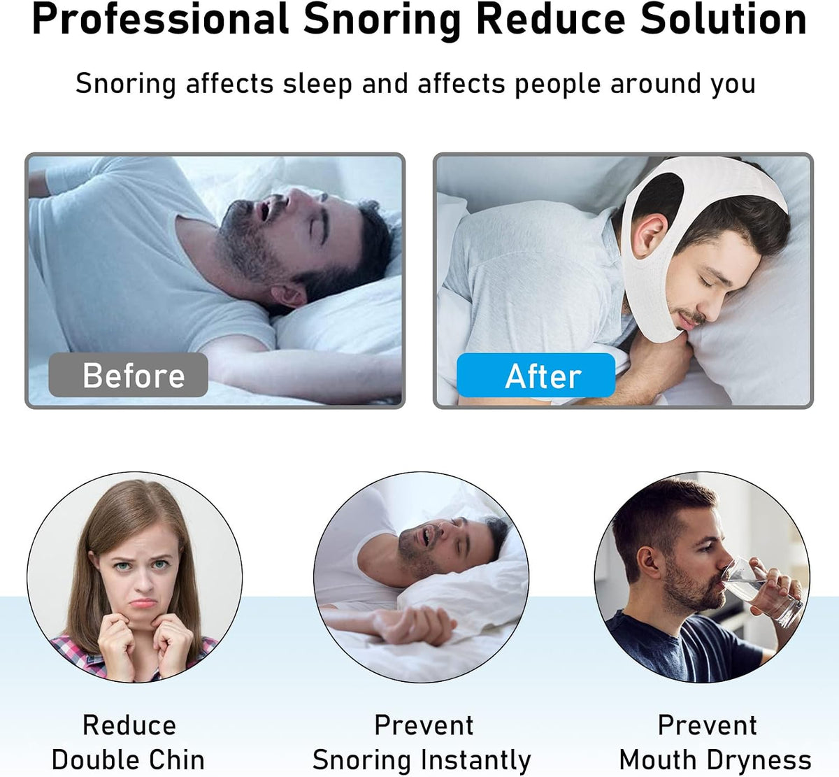 Forzacx anti snoring chin strap fabric detail