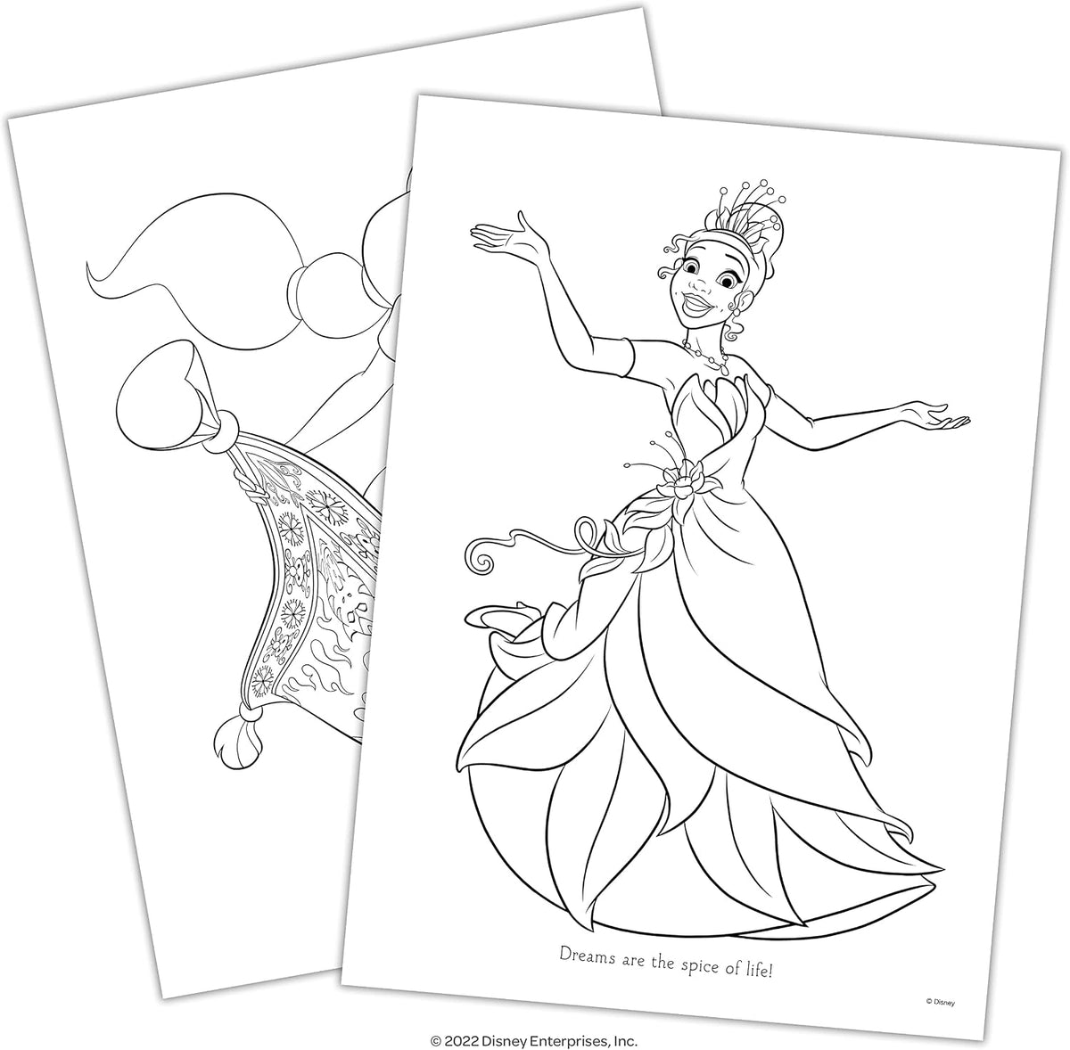 Coloring pages layout inside the Bendon Disney Princess activity pad
