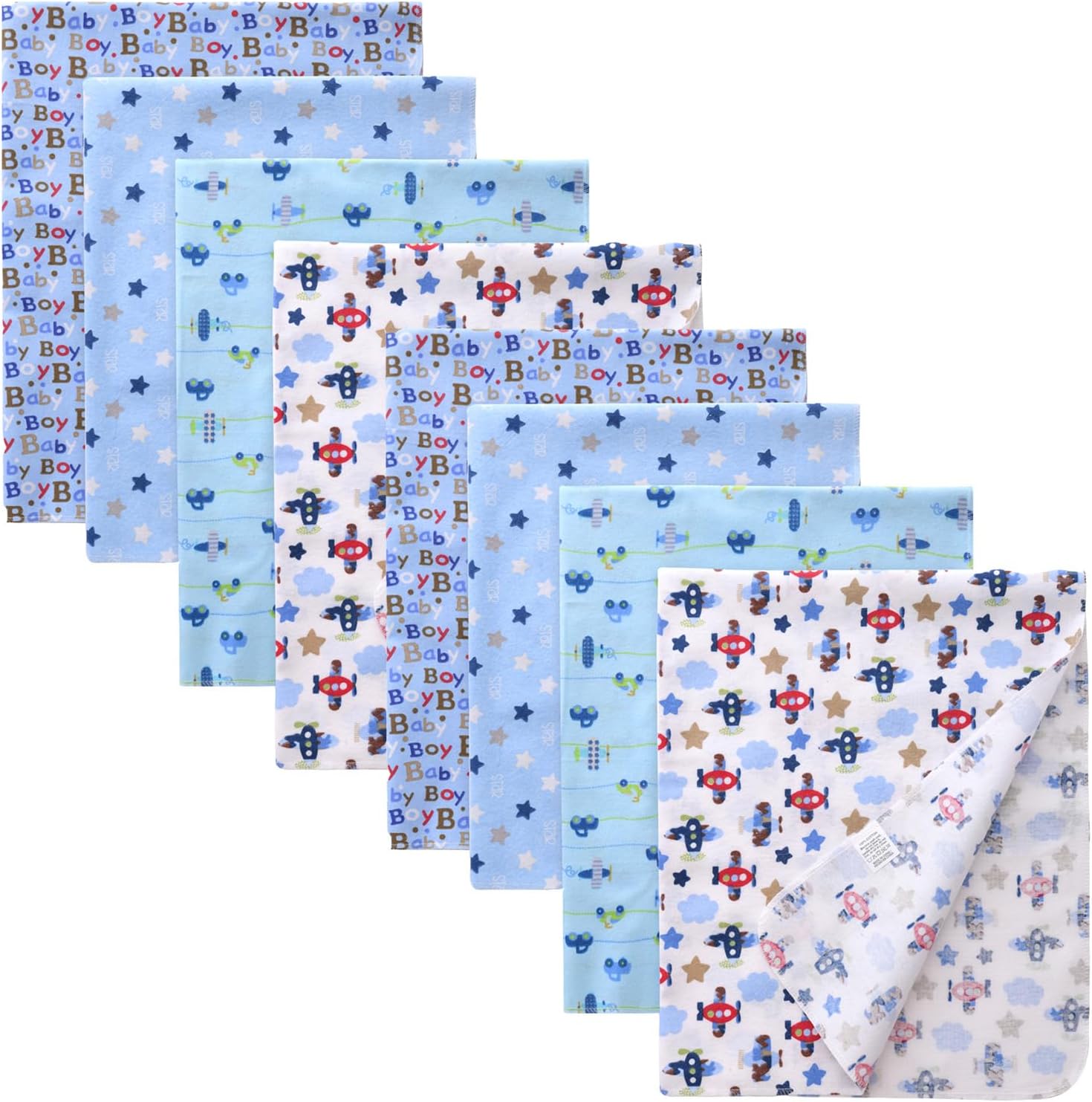 Waoot Kdet cotton flannel receiving blankets set front view
