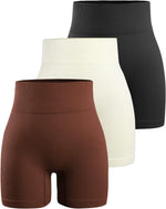 YNNTHY Women's Biker Shorts Workout Gym Ribbed High Waisted Spandex Yoga Shorts 3 Pack - Image 13