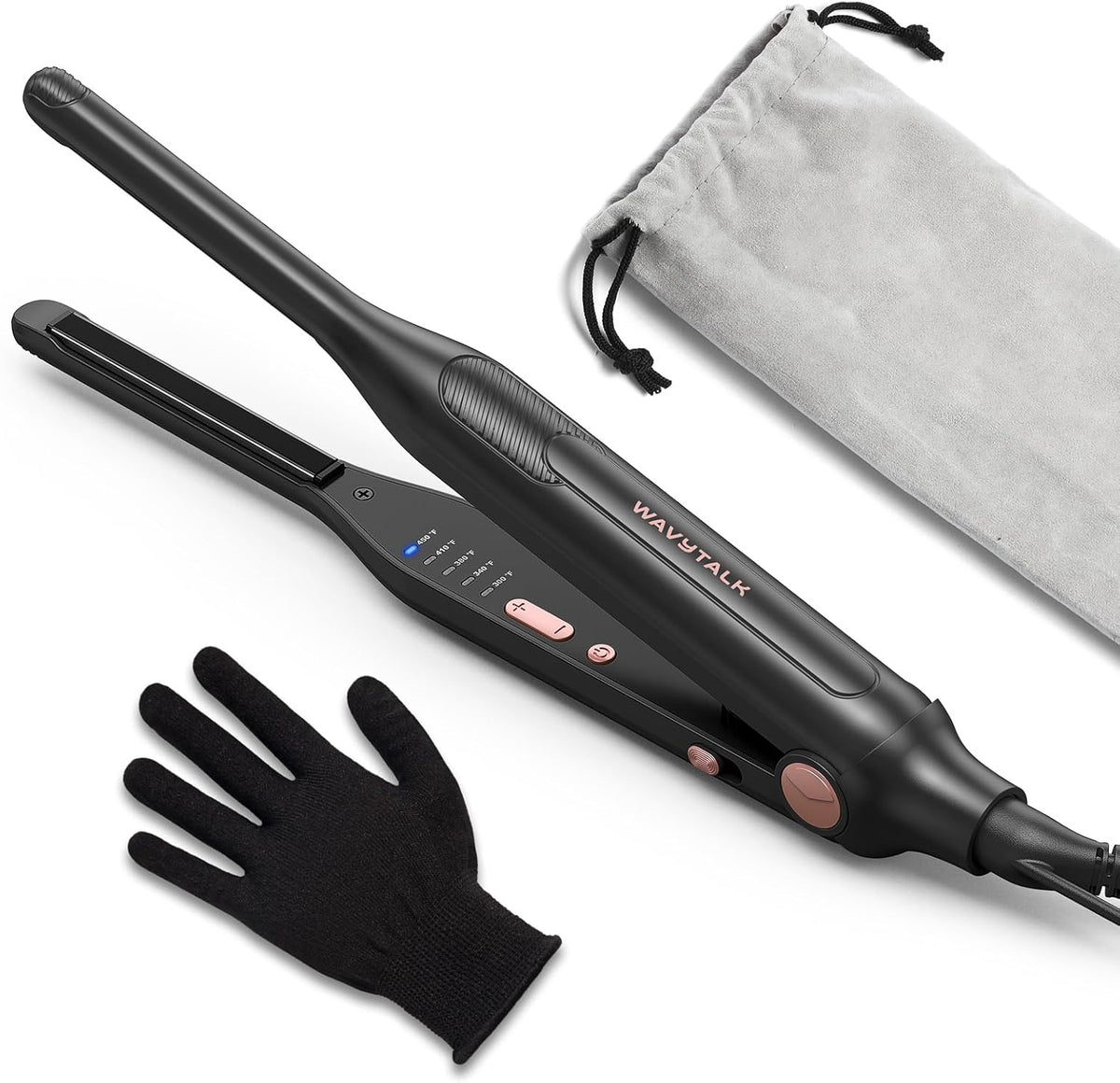 Wavytalk 3/10 inch pencil flat iron front view