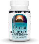 Source Naturals Calcium D Glucarate 500 mg tablets front view bottle
