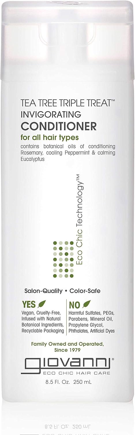 Giovanni tea tree triple treat invigorating conditioner front view bottle