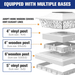 VOLISUN white solar fence lights mounted on wooden post