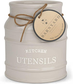 Barnyard Designs Ceramic Kitchen Utensil Holder Countertop 6.75" (White) | Large Rustic Kitchen Utensil Crock Counter Organizer for Cooking Tools, Spatulas, and Gadgets; Spatula Caddy; Farmhouse Decor - Image 11