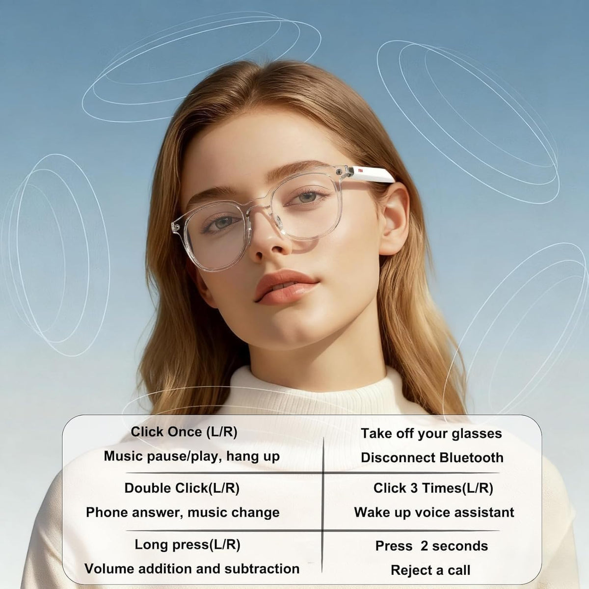Close up of Giinova smart glasses lenses transitioning tint