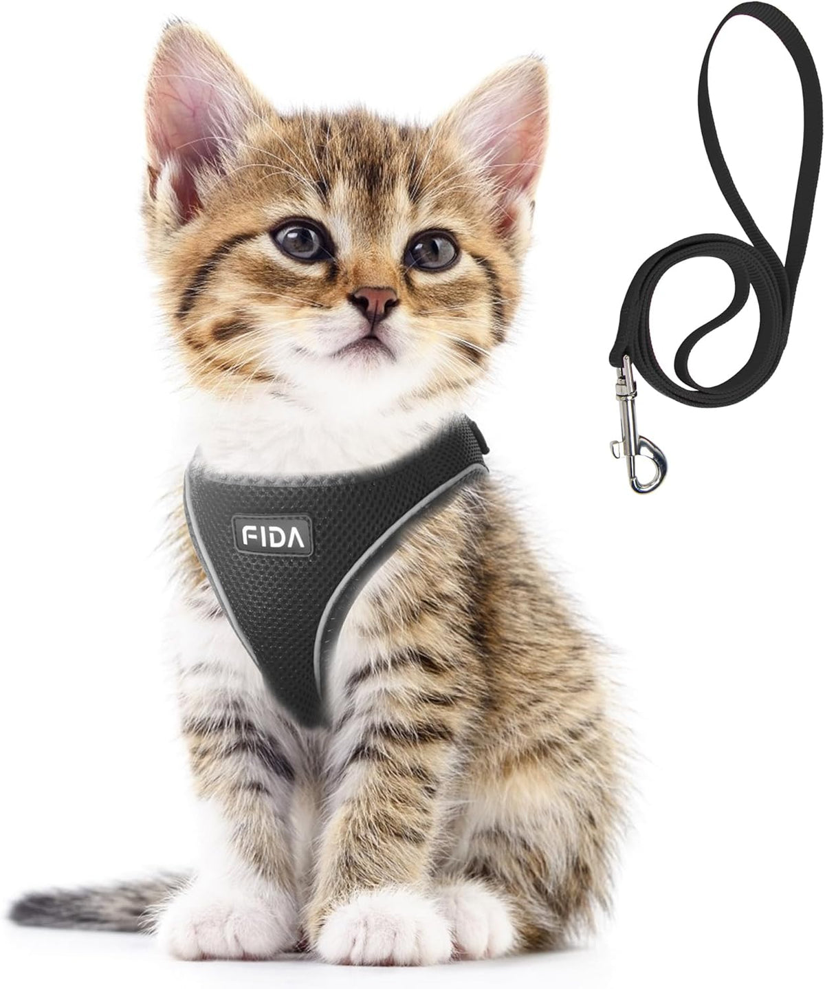 Fida Cat Harness and Leash Set for Walking Kitten and Puppy, Escape Proof Kitten Harness with Breathable Lightweight Soft Mesh, Adjustable Reflective Step-in Design. (XXXS, Green) - Image 12