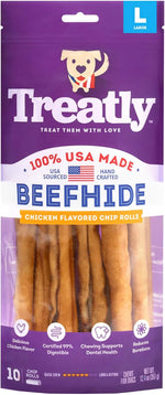 USA Beefhide Chip Rolls 10-11" Dog Chew Treats - Natural Flavor, 10 Count/1 Pack - Image 14