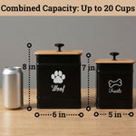 Top view of dog treat jars showing storage capacity