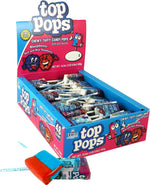 Top Pops imported USA candy collection with assorted blue raspberry and cherry flavors