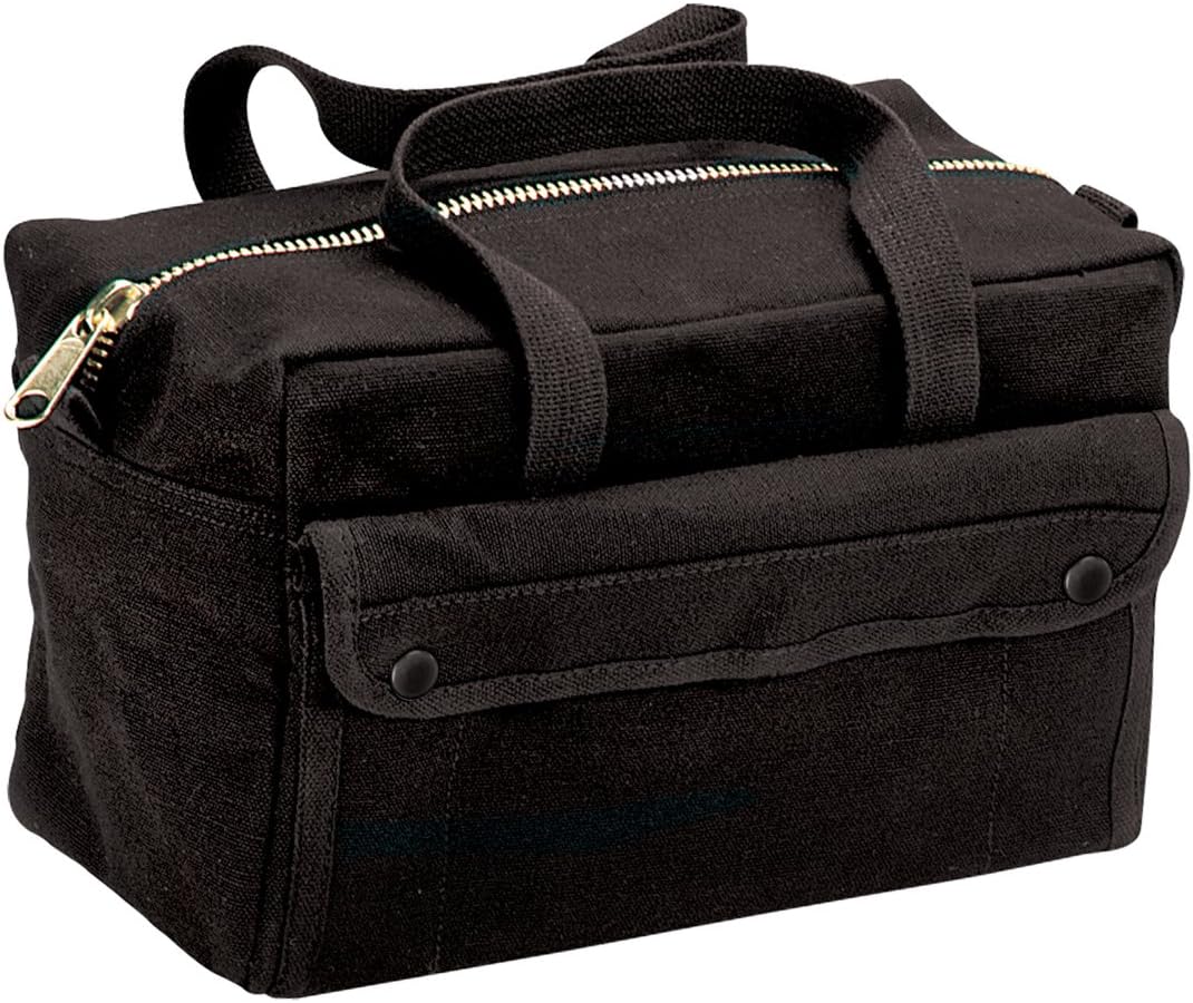 Rothco heavy duty canvas tool bag interior organizer pockets view.