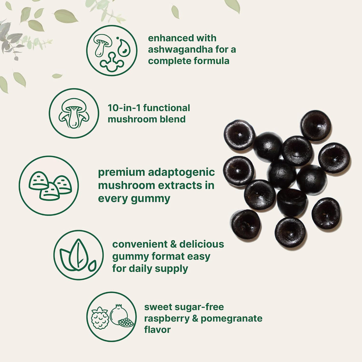 Micro Ingredients Mega Mushroom Gummies chewy texture and vibrant color