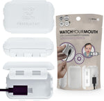 Geddy's Mom Watch Your Mouth USB charger safety cover front view white