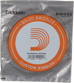 D'Addario BW052 Bronze Wound Acoustic Guitar Single String, .052 - Image 10