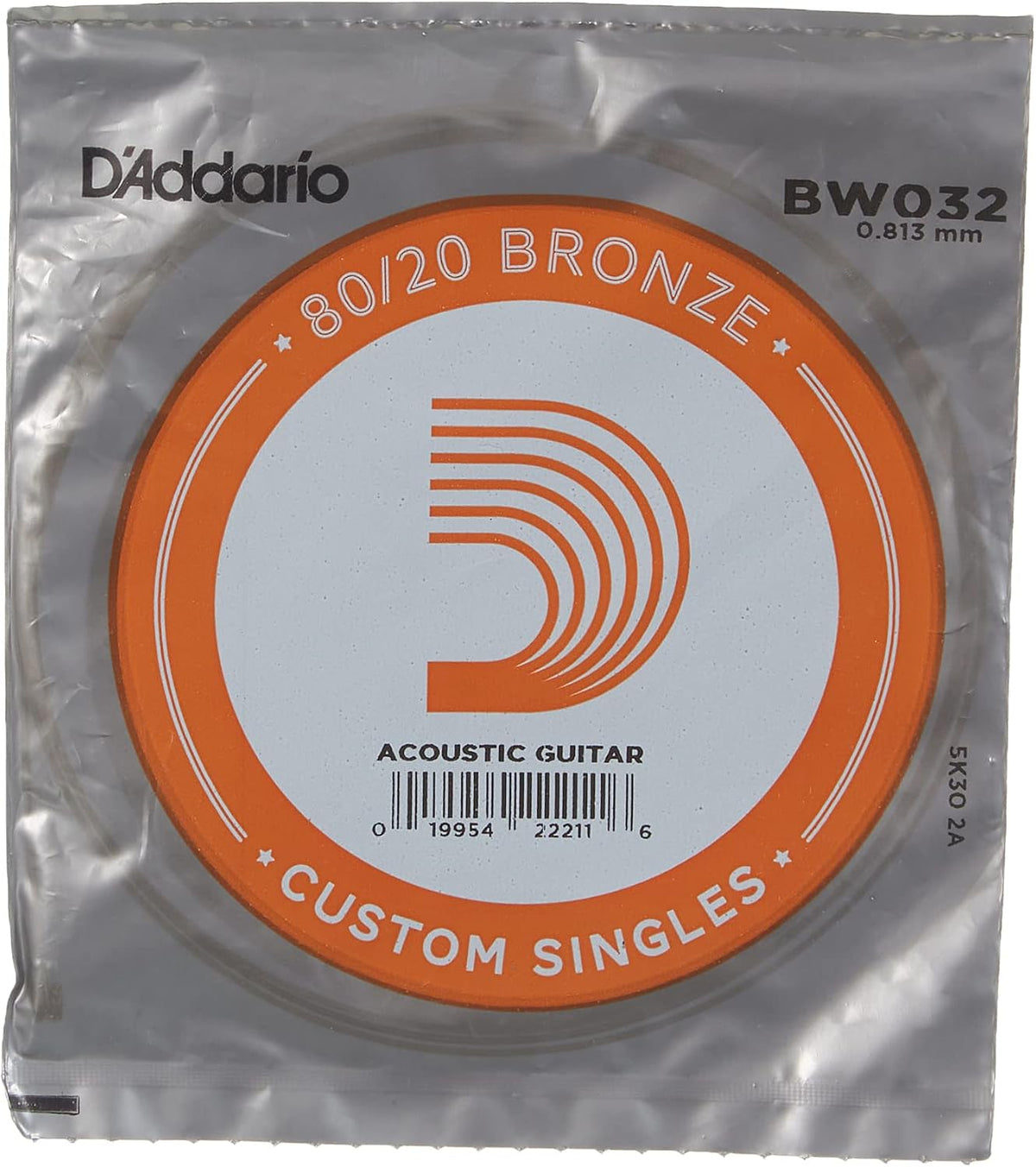 D'Addario BW052 Bronze Wound Acoustic Guitar Single String, .052 - Image 10