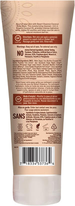 Desert Essence Coconut Body Wash ingredients highlights showing jojoba oil and coconut oil
