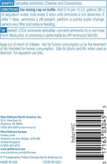 API water treatment bottle back label with directions