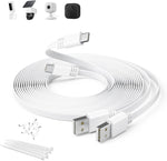 Itramax flat USB C extension cable two pack front view showcasing the white flat design and right angle connectors.