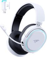 Valorise wireless gaming headset front view with RGB lighting