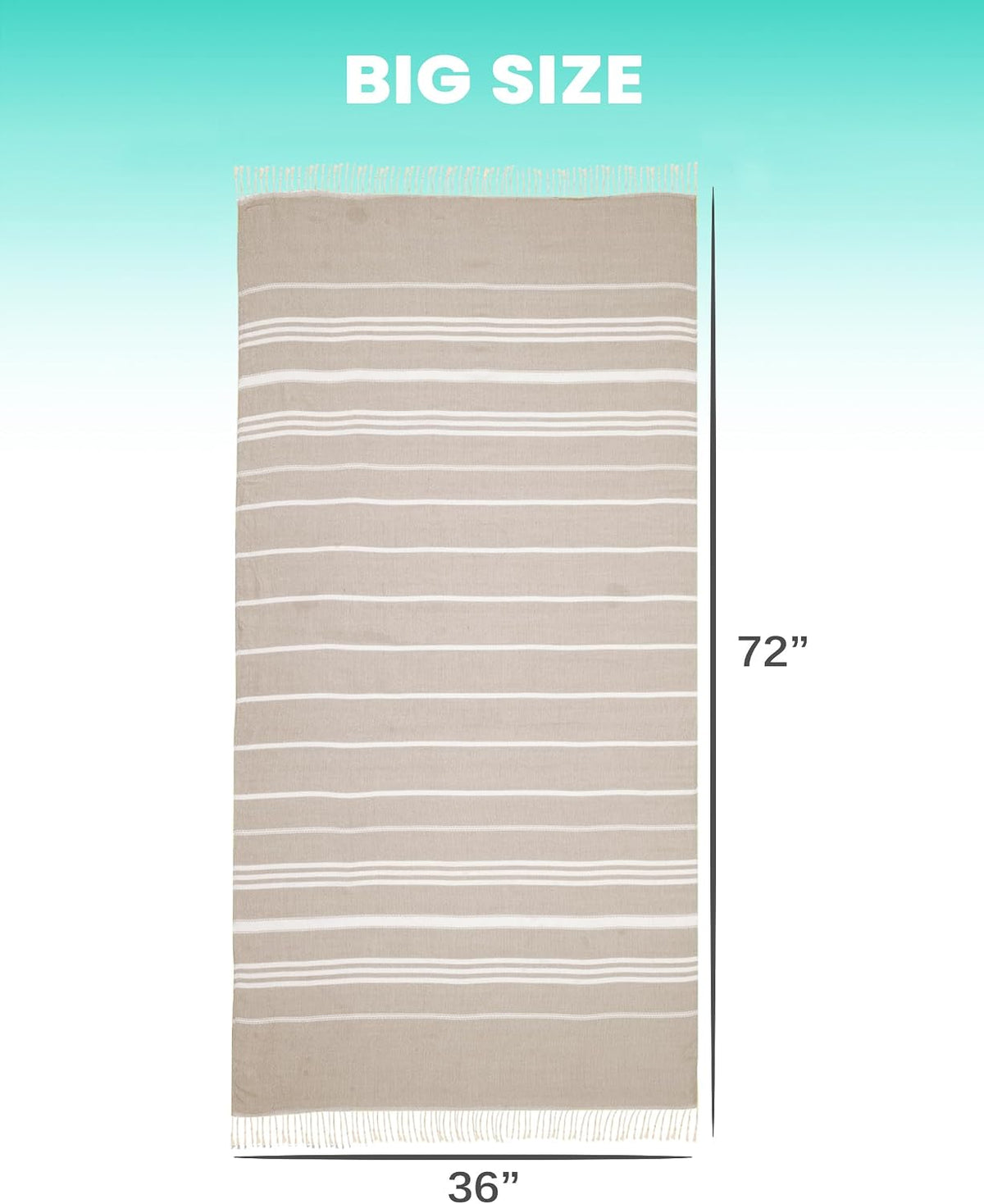 Antfuny lightweight pool towel tasseled edge detail