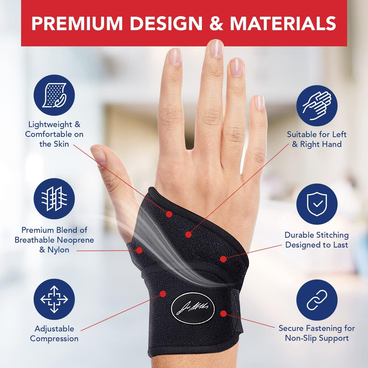 Dr. Arthritis wrist brace worn on hand during fitness activity