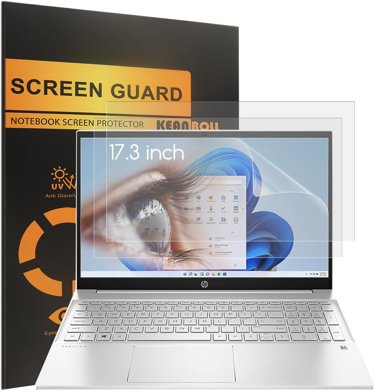 Keanboll 3-Pack Anti Glare Matte Screen Protector front view for laptop