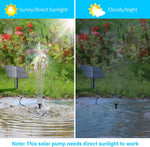 Biling solar fountain installed in outdoor bird bath