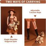 Wakytu puppy carrier showing treat bag and leash attachment