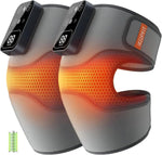 IKEEPFIT Cordless Knee Massager front view showing grey fabric design with digital display panel.