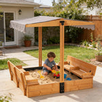 Gutinneen wooden sandbox for kids front view