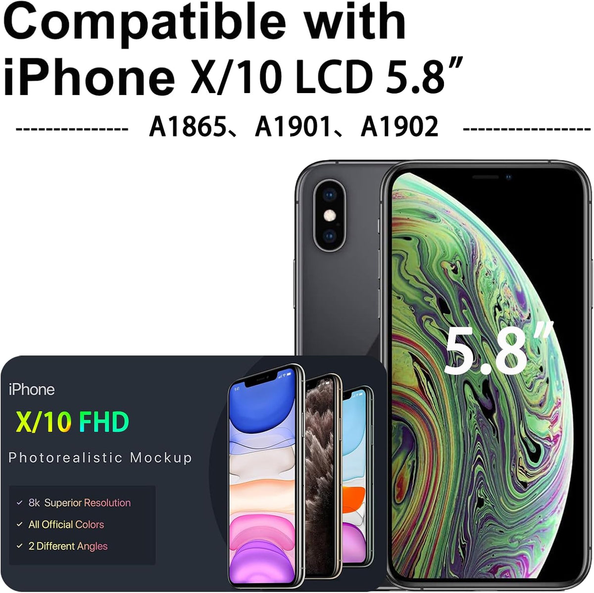 SIMDOG replacement display for iPhone X models A1865 A1901 A1902