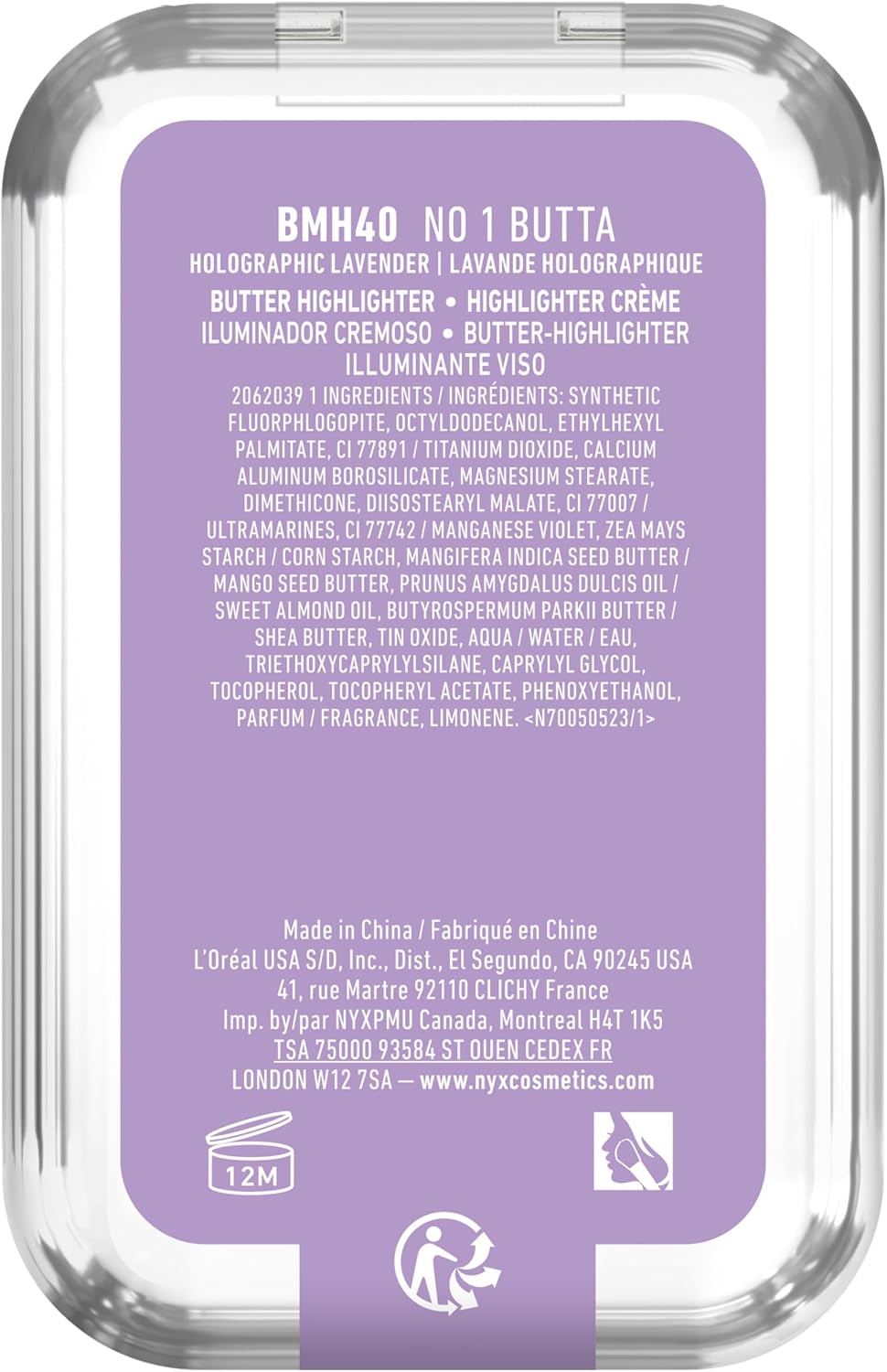 NYX PROFESSIONAL MAKEUP Buttermelt Highlighter, Powder Highlighter Makeup, With Up to 12H Wear and High Impact Glow - 40 No 1 Butta (Holographic Lavender) - Image 12