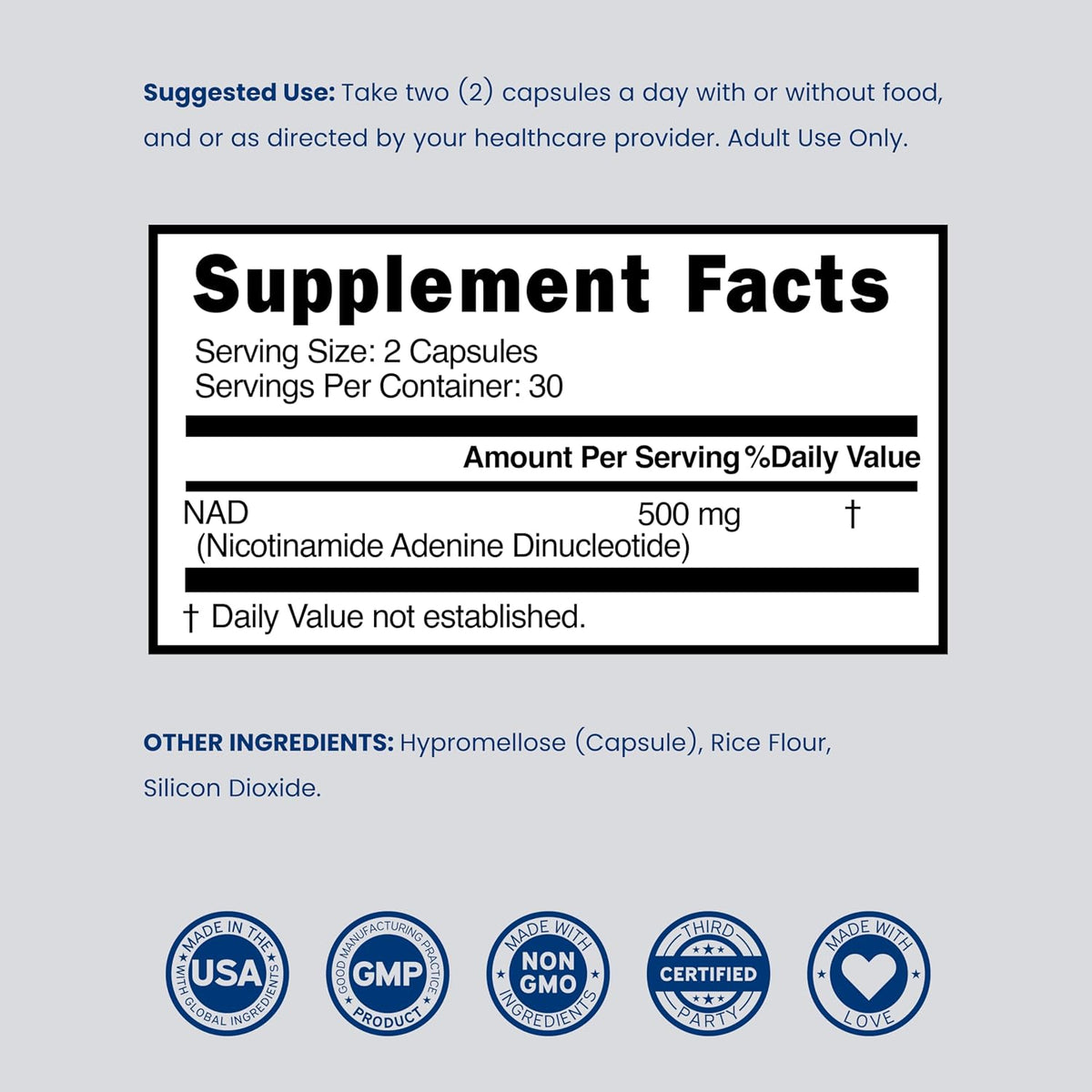 Dorado Nutrition NAD Supplement side view