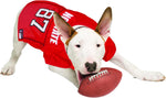 NC State Wolfpack pet mesh jersey side angle with team graphics