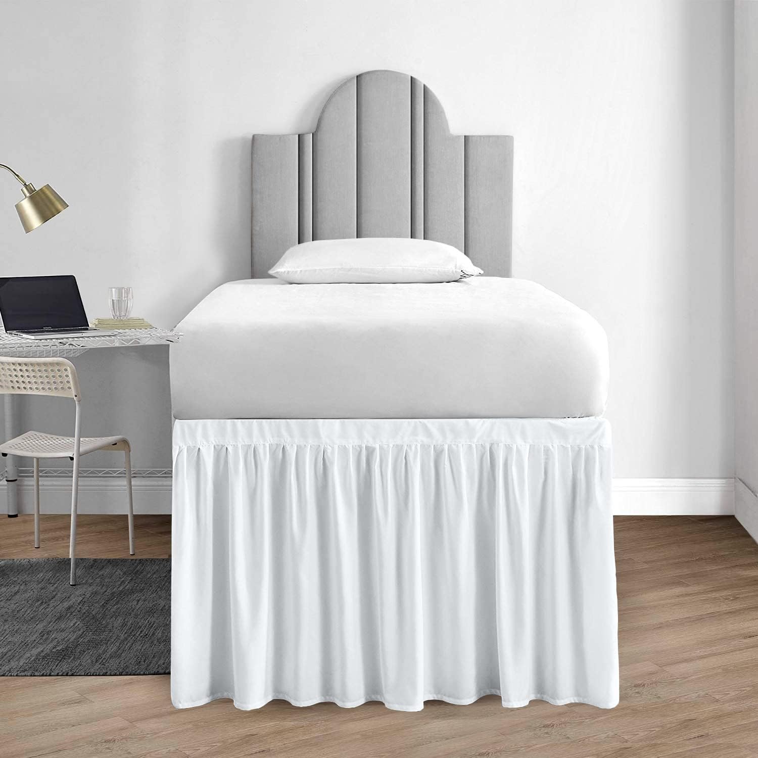 Yarns of Cotton 1000 Series Twin XL ruffled bed skirt front view