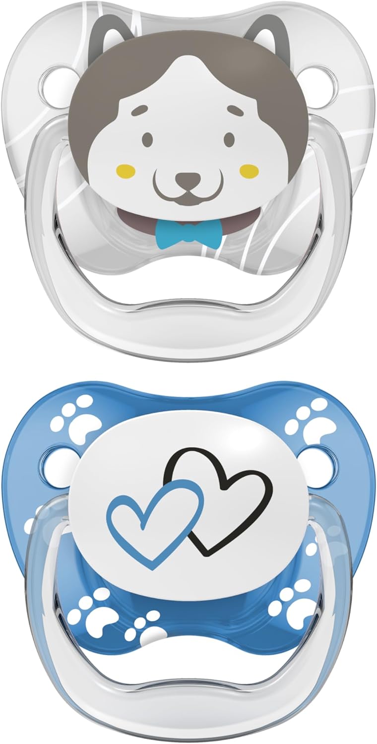 Dr. Brown's Prevent Printed Shield Soother - Stage 2, Blue, 2-Pack, Blue, 6M to 12M - Image 1