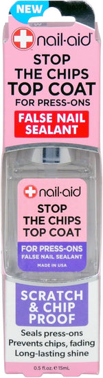 Nail-Aid stop the chips top coat for press-on nails front view bottle