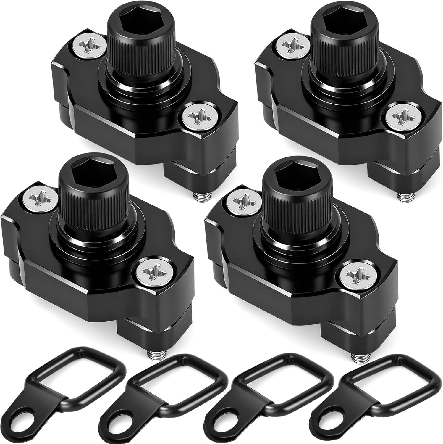 Drieaco UTV ATV Aluminum D Ring Tie Down Anchors front view