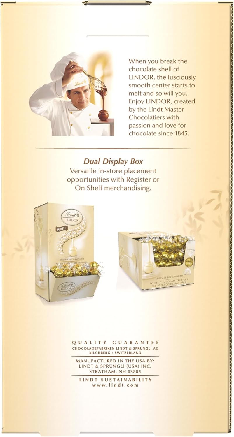 Elegant white and gold foil wrapped Swiss style luxury confections for dessert display