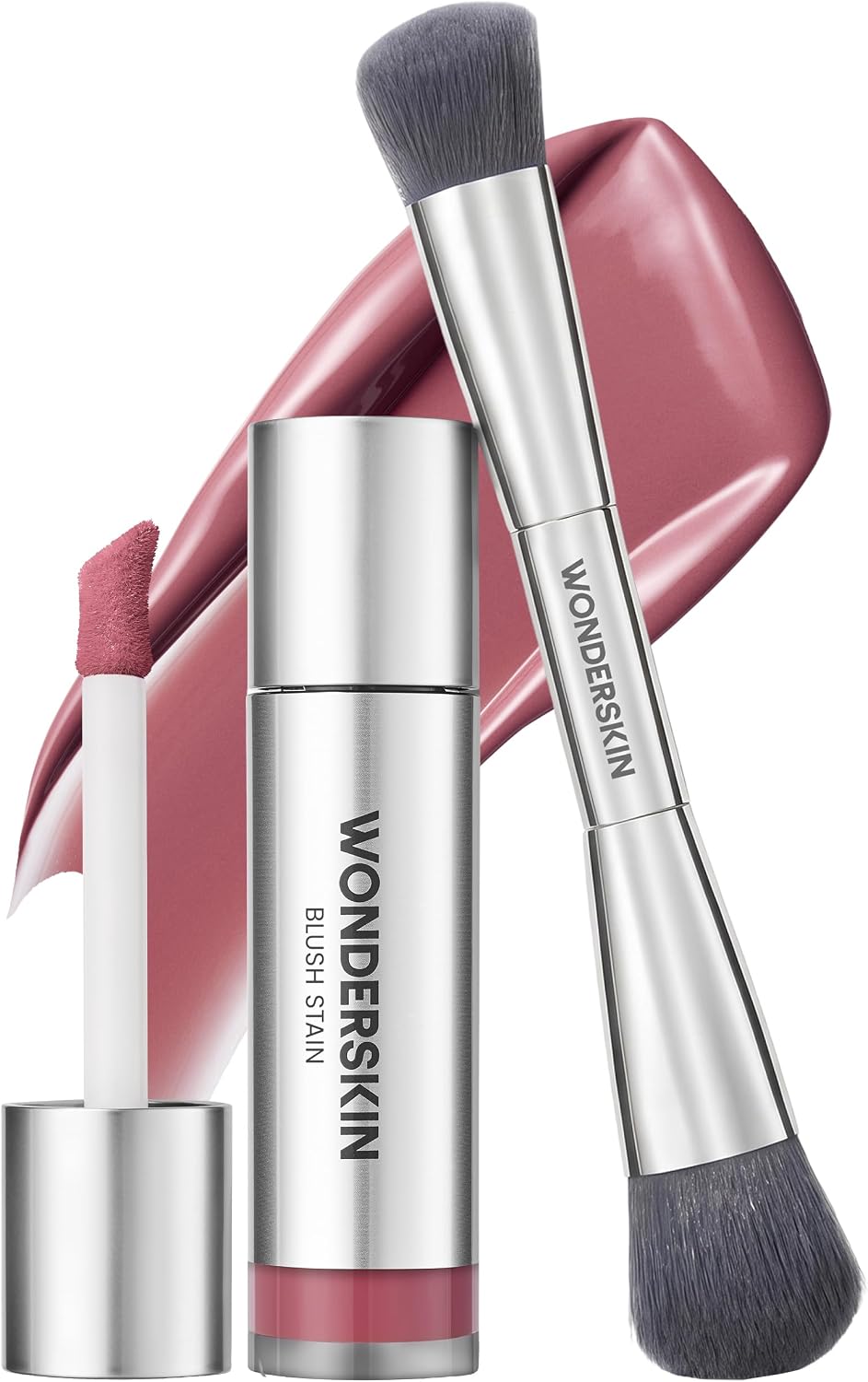 Wonderskin Beauty Essentials Set front view with blush and brush
