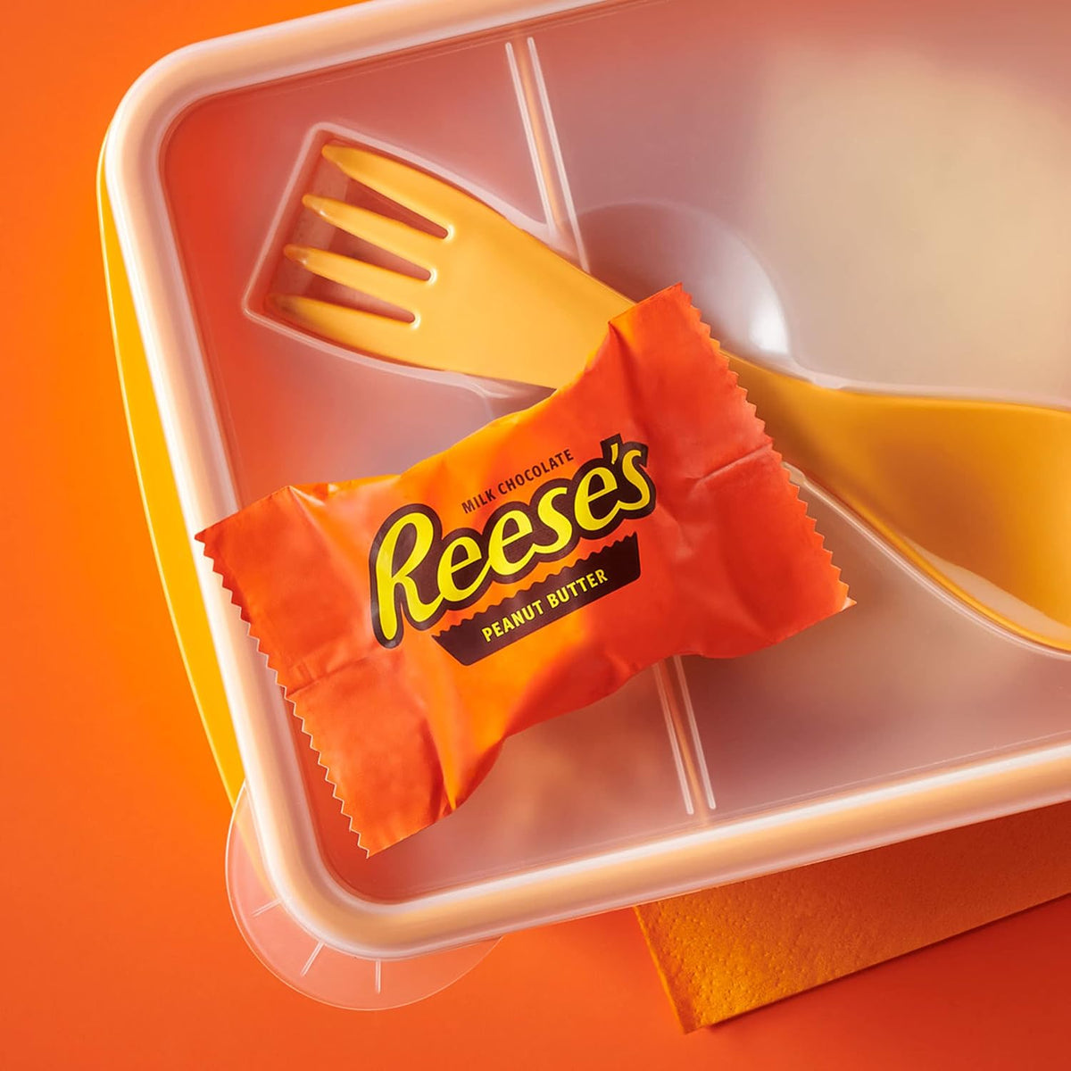 Close up of imported American Reese's milk chocolate snack size cups