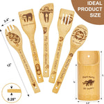 LBCIGOR bamboo spork and slotted spatula with sloth design