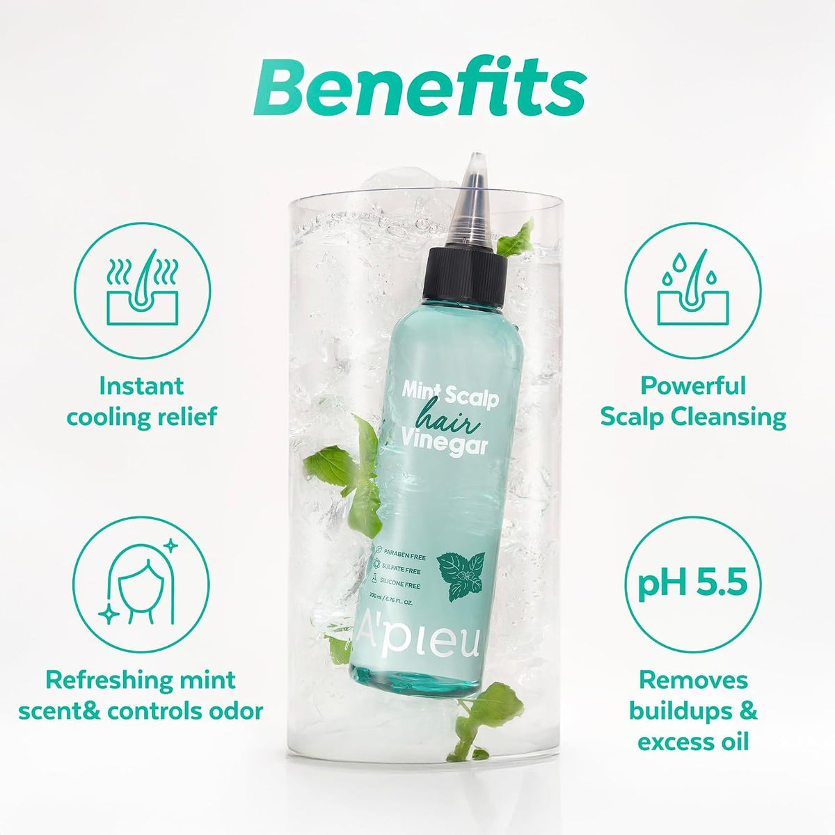 Korean hair care A'PIEU Mint Vinegar for refreshing scalp