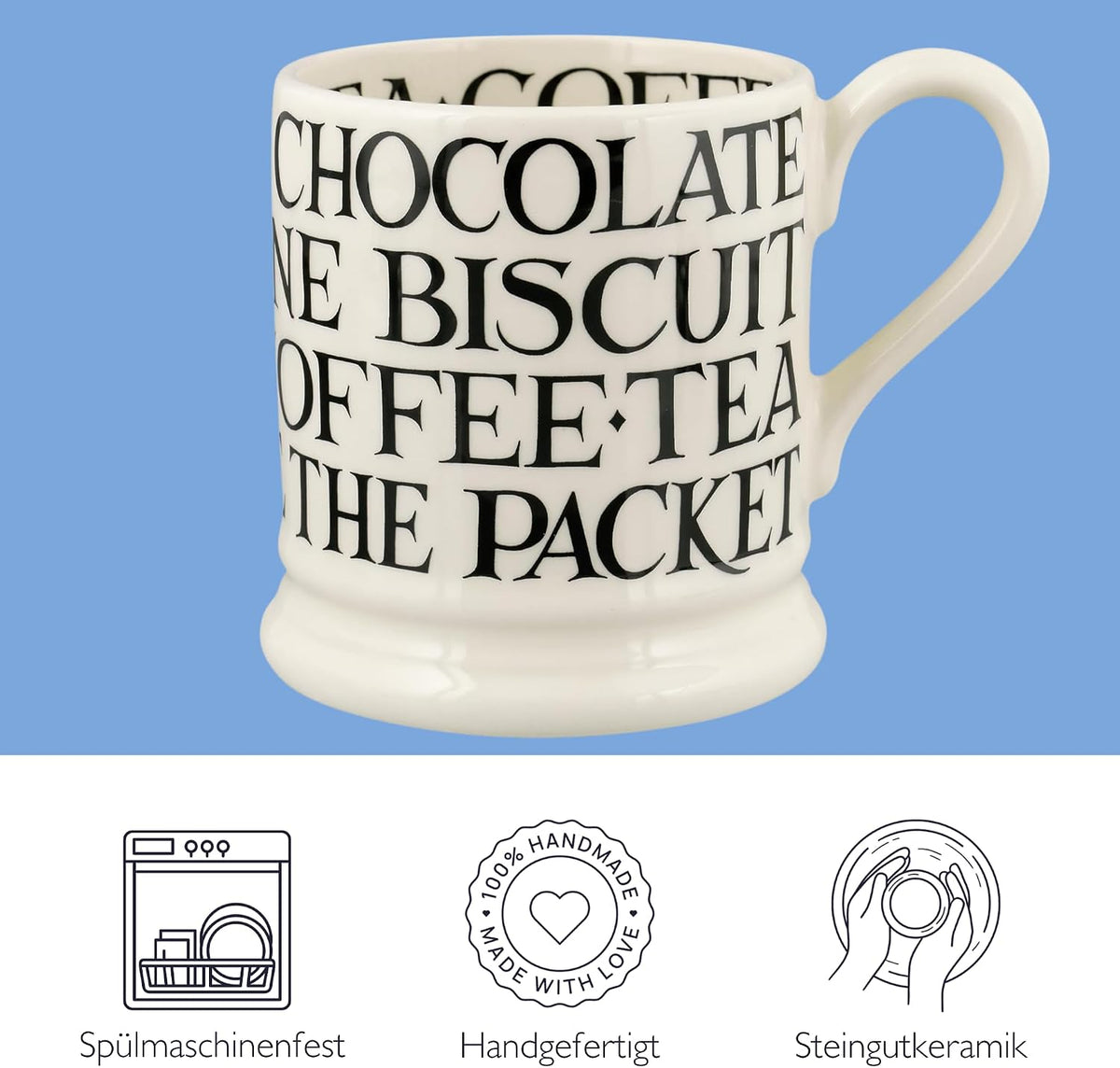 Emma Bridgewater handmade coffee cup interior view
