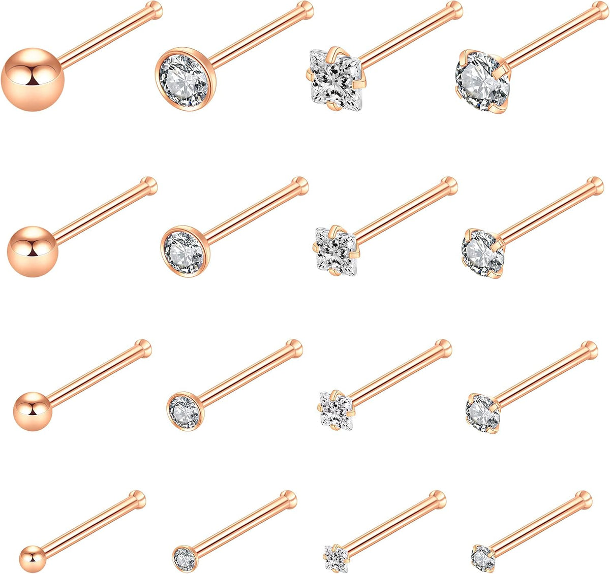 Stainless steel nose stud pin length angle