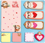 Fancy Land sloth sticky notes notepad set front view premium imported stationery