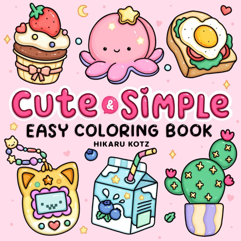 Easy: Cute & Simple Coloring Book for Adults and Kids - Image 1
