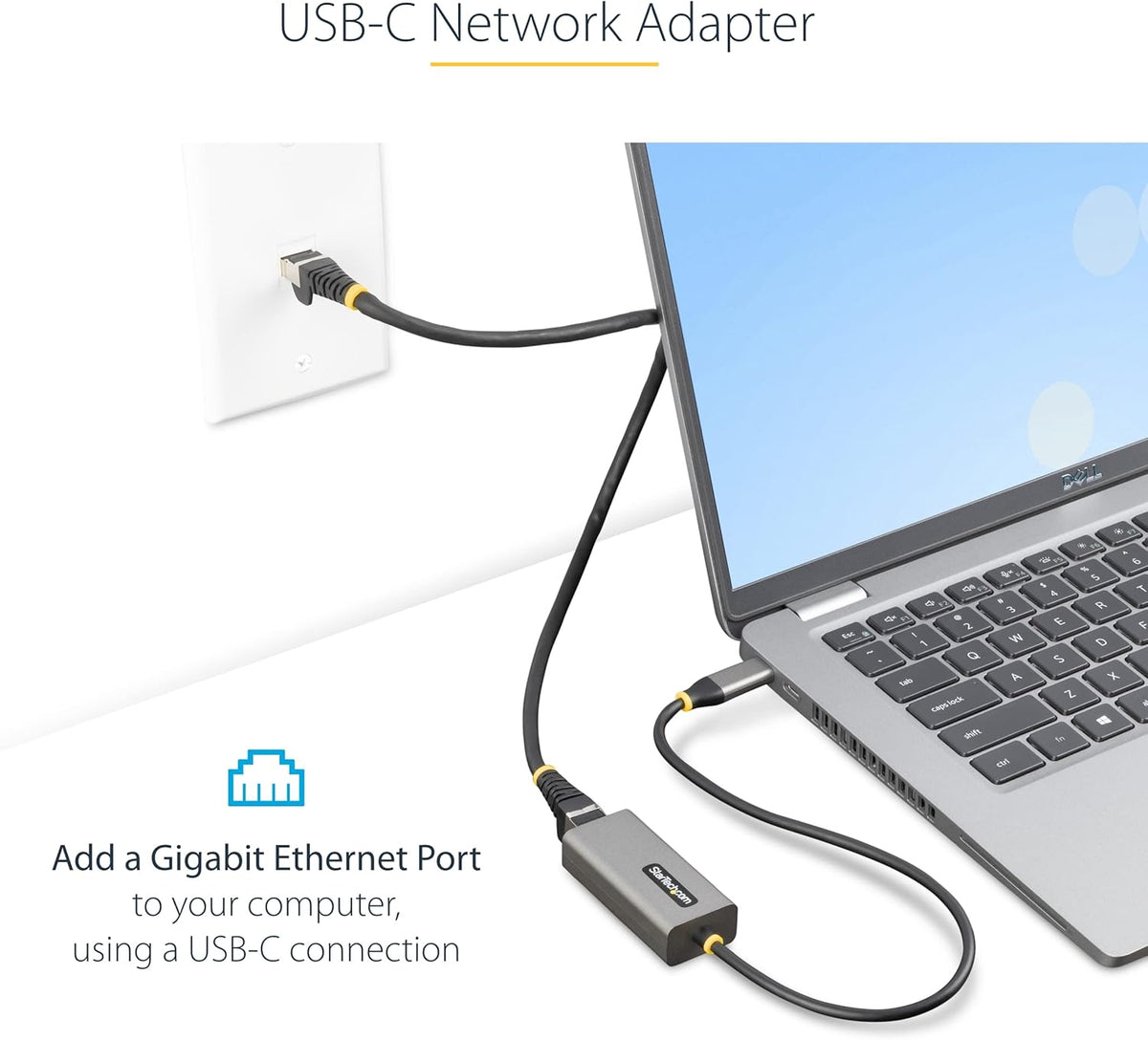 StarTech network adapter showing RJ45 Ethernet port