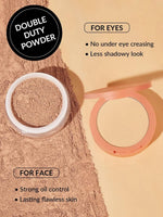 SHEGLAM double-compartment setting powder duo open showing pressed and loose powder