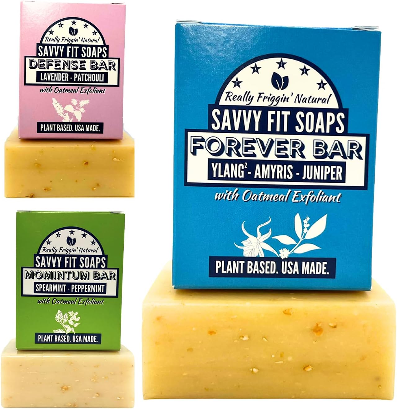 Savvy Fit Soaps handmade natural oatmeal soap bars front view